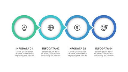 Creative concept for infographic with 4 steps, options, parts or processes. Business data visualization.