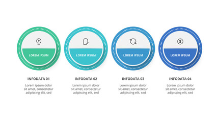 Creative concept for infographic with 4 steps, options, parts or processes. Business data visualization.