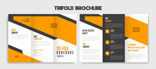 trifold brochure editable template design vector