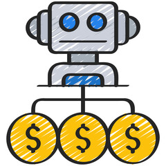 Robot Financial Manager Icon