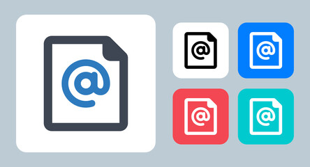Email icon - vector illustration . Email, Mail, @, File, Document, Letter, Post, Contact, message, address, line, outline, flat, icons .