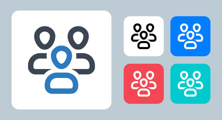 Group icon - vector illustration . Group, Users, Team, People, Public, Crowd, Employees, Leader, teamwork, user, Leadership, line, outline, flat, icons .