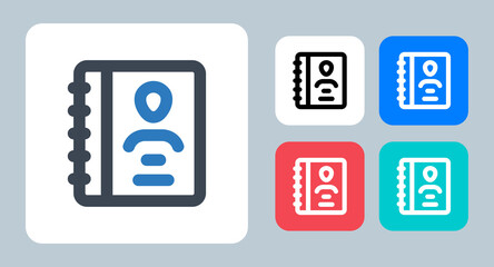 Phonebook icon - vector illustration . Contact, Phonebook, User, phone, Book, Address, Manual, Contacts, Account, profile, Number, list, line, outline, flat, icons .