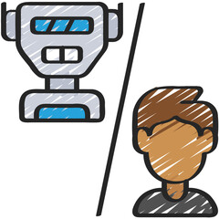Robot VS Human Icon