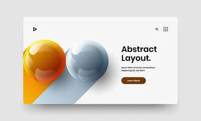 Modern company identity design vector concept. Multicolored 3D spheres postcard illustration.