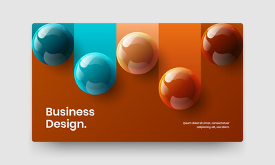 Premium book cover design vector template. Vivid 3D balls company identity concept.