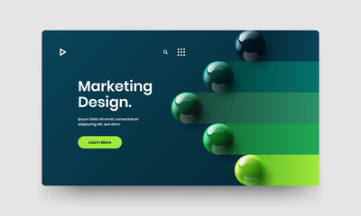 Multicolored site screen vector design concept. Amazing 3D balls corporate brochure template.