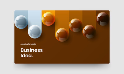 Multicolored realistic balls website layout. Minimalistic flyer vector design concept.