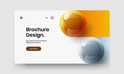 Amazing booklet design vector illustration. Fresh realistic balls placard layout.