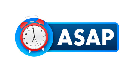 ASAP - As Soon As Possible. Online advertising. Vector illustration