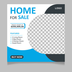 Modern home for sale social media post template