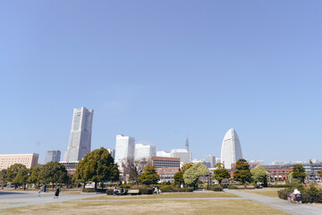 Fototapeta premium downtown city in Yokohama