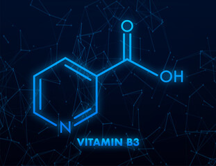 Vitamin b3 formula. Vector isolated illustration. Design element