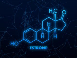 Estrone formula. Estrogens vector chemical formulas. Vector illustration