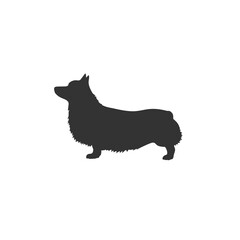 Dog corgi icon in flat. Vector illustration sign