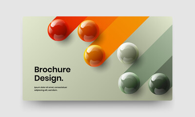 Simple realistic balls presentation template. Abstract company cover vector design illustration.