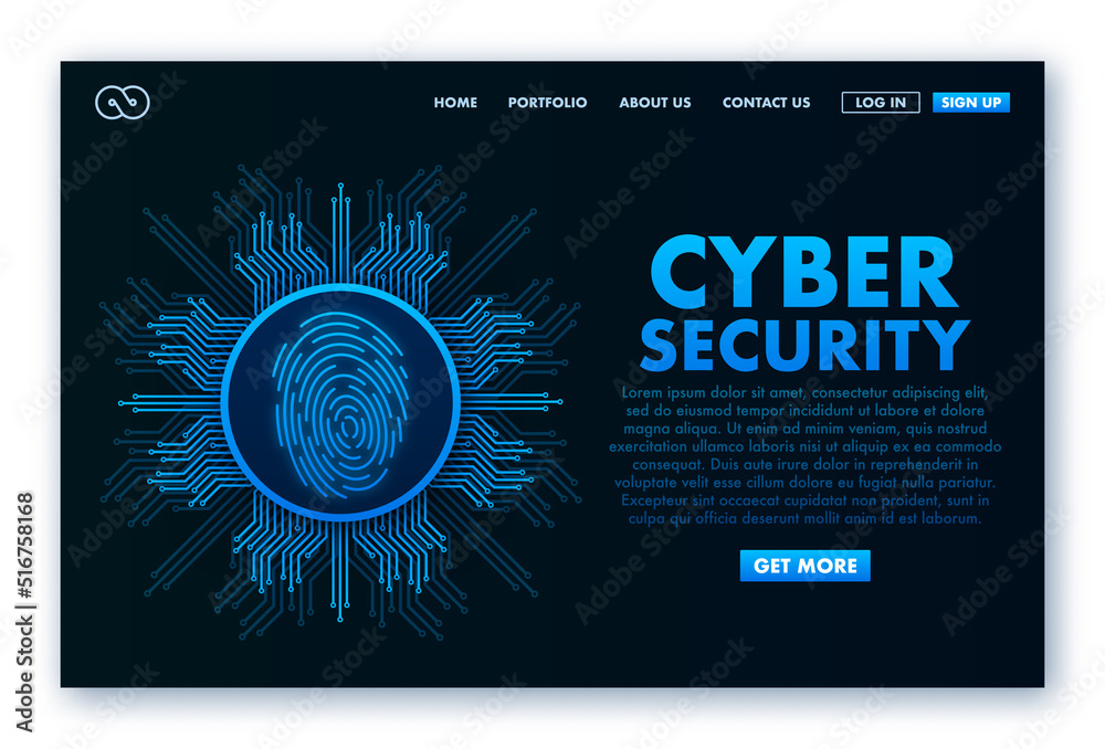 Poster cyber security vector logo with shield and check mark. security shield concept. internet security. v