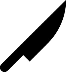 chef knife for kitchen vector icon - black and white style.