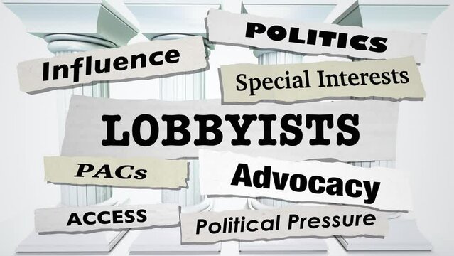 Lobbyists News Headlines Lobbying Advocates PACs Influence 3d Animation