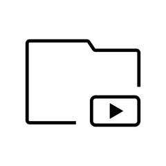Simple video folder icon. Vector.