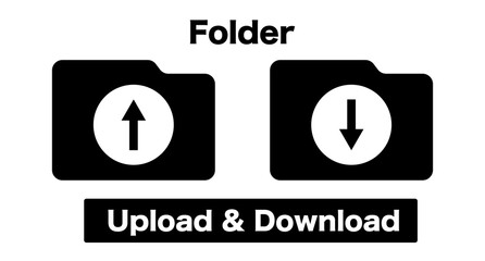 Download and upload folder silhouette icon. Vector.