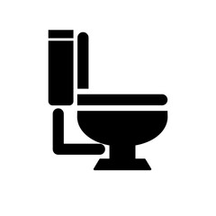 Toilet silhouette icon. Large urinal. Vector.