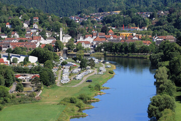 View of the Bad Karlshafen from the "Weser Skywalk"
