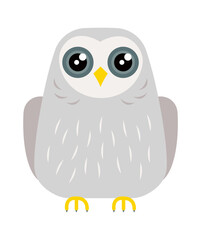 Funny Cartoon Owl Bird. Vector illustration