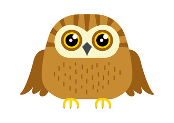 Funny Cartoon Owl Bird. Vector illustration