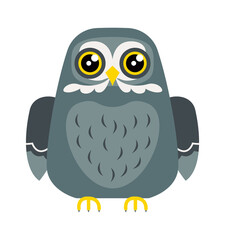 Funny Cartoon Owl Bird. Vector illustration