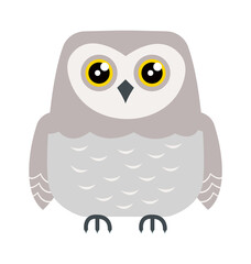 Funny Cartoon Owl Bird. Vector illustration