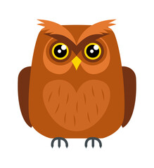 Funny Cartoon Owl Bird. Vector illustration