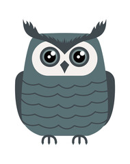 Funny Cartoon Owl Bird. Vector illustration