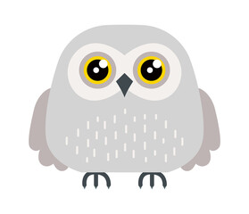 Funny Cartoon Owl Bird. Vector illustration