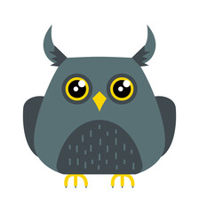 Funny Cartoon Owl Bird. Vector illustration