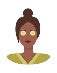 Cucumber face mask. Vector illustration