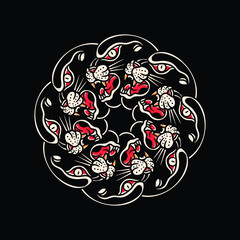 panther circle tattoo vector design © Doni pacoceng