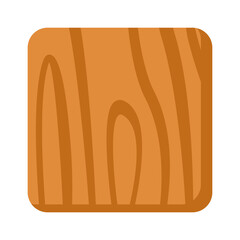 Wooden toy square icon. Vector illustration