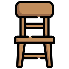Fototapeta premium CHAIR filled outline icon,linear,outline,graphic,illustration