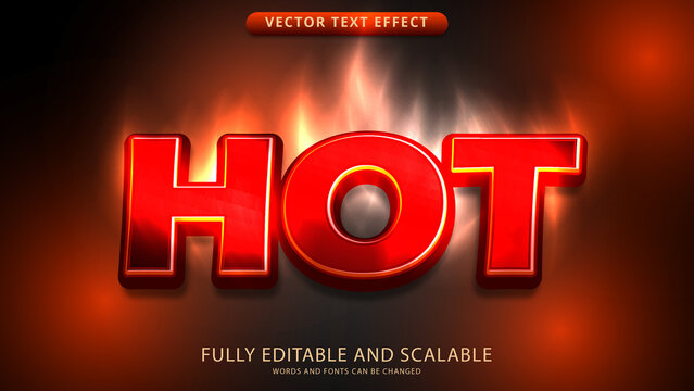 hot text effect editable eps file