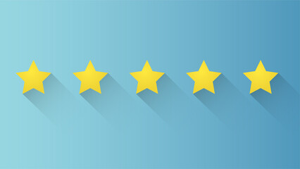 5 stars rating review, best quality products and services concept. illustration vector.