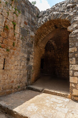 The well-preserved  remains of the Yehiam Crusader fortress at Kibbutz Yehiam, in Galilee, northern Israel