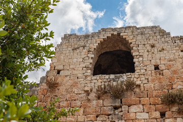 The well-preserved  remains of the Yehiam Crusader fortress at Kibbutz Yehiam, in Galilee, northern Israel