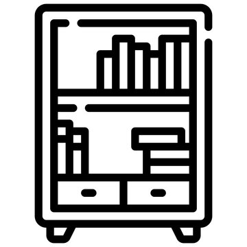 recommend clip art: BOOKCASE line icon,linear,outline,graphic,illustration