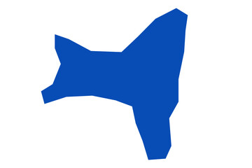 ChristmasIsland Map blue Color on White Backgound