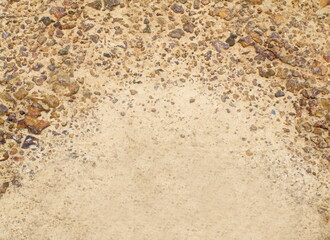 Sand, pebble and stone on floor for background