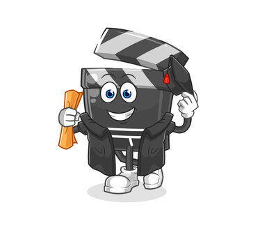 clapperboard character graduation clip art preview