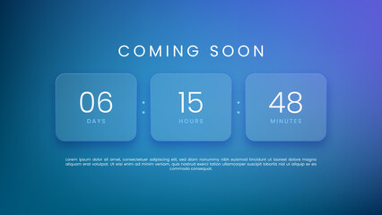 Coming soon countdown timer for website - obrazy, fototapety, plakaty