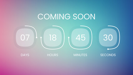 Coming soon countdown website timer - obrazy, fototapety, plakaty