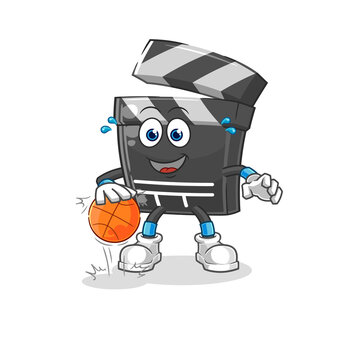 clapboard dribble basketball character. cartoon mascot vector